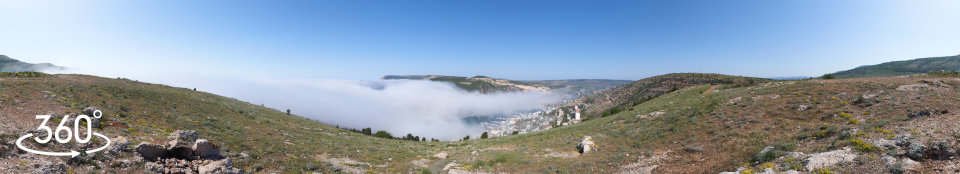 Туман над городом - сферическая панорама 360 градусов