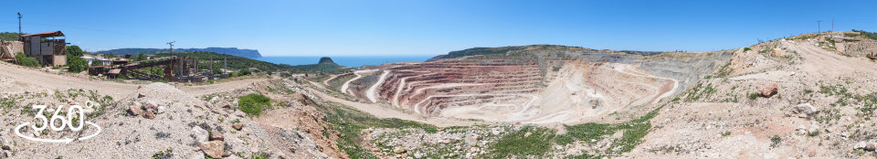 Псилерахский карьер флюсовых известняков Балаклавского рудоуправления - панорама 360 градусов