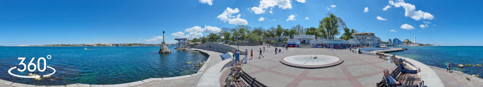 Набережная у Приморского бульвара - сферическая панорама 360 градусов