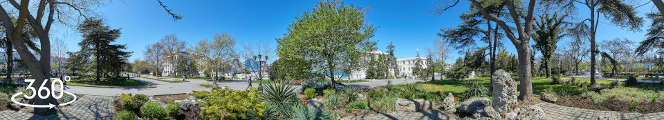 Сад камней на Приморском бульваре - панорама 360 градусов