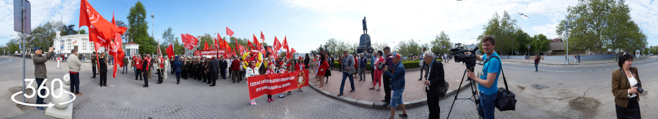 Колонна КПРФ на площади Нахимова 1 мая 2016 г.