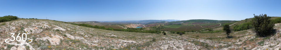 Вид на Кадыковский карьер и долину - панорама 360 гр.