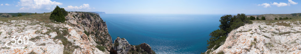 Вид с обрыва высот Кая-баш - 3д панорама 360 градусов
