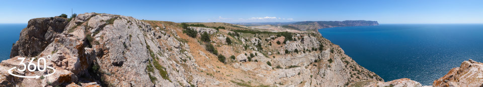 Вид с плато Кая-баш - сферическая панорама 360 градусов