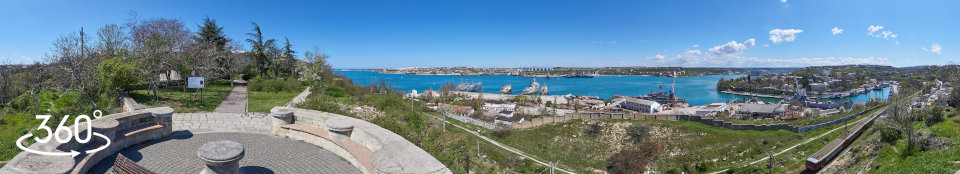 Вид на Севастопольскую и Килен бухты - сферическая панорама 360 градусов