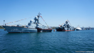 Военные корабли перед Днем ВМФ 2015