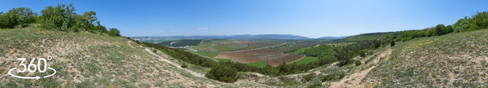 Вид на долину между Федюхиными и Семякиными высотами - 3д панорама 360 градусов