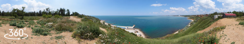 Вид с Радиогорки на Учкуевку - панорамное фото 360 гр.